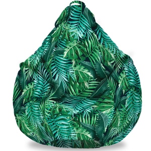 Fotoliu puf FormTex Bean Bag Frunze Tropical XL, verde