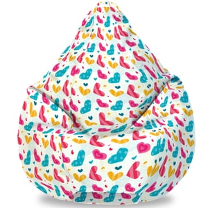Fotoliu puf FormTex Bean Bag Inimioare Pastel XL, multicolor
