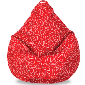 Fotoliu puf FormTex Bean Bag Inimi XL, rosu-alb