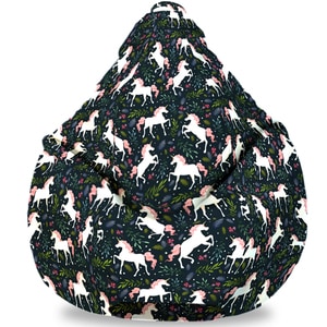 Fotoliu Puf FormTex Bean Bag Unicorni, XL, multicolor