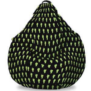 Fotoliu Puf FormTex Bean Bag Billie Eilish, XL, negru-verde