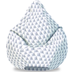 Fotoliu Puf FormTex Bean Bag Cuburi 3D, XL, gri-alb