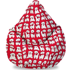Fotoliu Puf FormTex Bean Bag Ursi Craciun, XL, multicolor