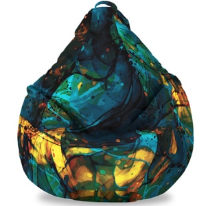 Fotoliu Puf FormTex Bean Bag Turcoaz Abstract, XL, multicolor