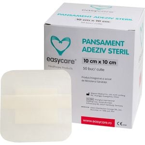 Pansament adeziv EASYCARE, steril, 10x10cm, 50buc