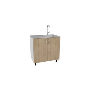 Masca chiuveta bucatarie HAAUS, PAL, 80 x 50 x 80 cm, maro deschis-alb