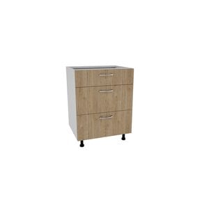 Dulap bucatarie HAAUS, PAL, 60 x 50 x 80 cm, maro deschis-alb