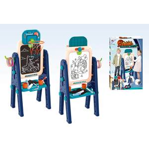 Tabla multifunctionala 4 in 1 King Sport, cu 2 fete pentru scris si desenat, inel de baschet si joc aruncarea cercului, 102x36x52 cm