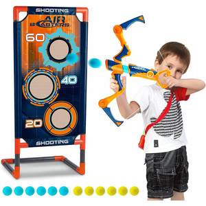 Arma Air Blasters stil arc King Sport cu tinta si 12 mingi EVA, 33x5.5x55cm