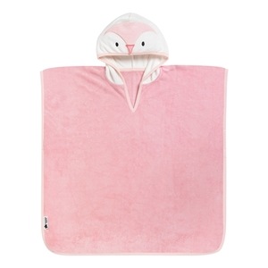Halat de baie tip poncho Tommee Tippee Pinguinul Penny, 2-4 ani, roz