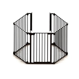 Tarc de Siguranta Modular cu 5 Panouri din Metal Negru Noma N94238