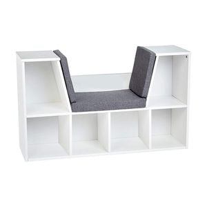 Raft pentru copii cu sezut si perna 2 in 1, 102x63x29 cm, alb