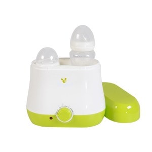 Incalzitor biberoane si mancare copii NOVOKIDS BabyDuo, Capacitate 2 biberoane, Functie sterilizare suzete si obiecte mici, Putere 150W, Alb cu Verde