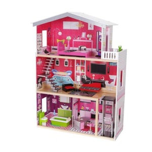 Casuta pentru papusi XXL din lemn masiv NOVOKIDS Isabelle PlayHouse, Inaltime 114 cm, Materiale Eco, Multicolor