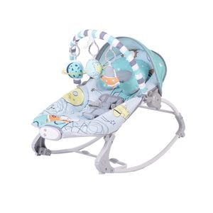 Balansoar cu vibratii pentru copii si bebelusi NOVOKIDS  Lovely Forest , Leagan Multifunctional, Pozitie somn , 12 melodii, Gri