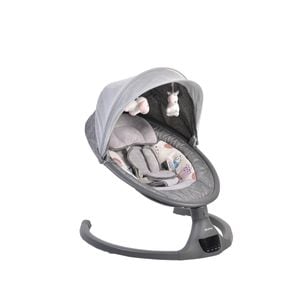 Balansoar Pentru Bebelusi cu conectare la priza si telecomanda NOVOKIDS iSwing, Invartire la 360 grade , Gri