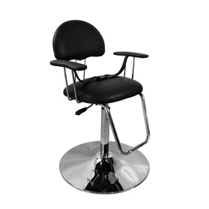 Scaun frizerie copii, metal, 53 x 56 x 114 cm, negru