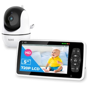 BabyMonitor Wireless Pentru Supraveghere Audio-Video Bebelusi NIKI, Smart50, Ecran LCD XXL 5" HD 720p, Rotire 355 Panoramic, Baterie 4000 mAh