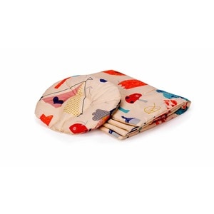 Set paturica + pernuta formarea capului bebelusului SomnArt, model Bufnite