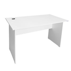 Birou office, pal melaminat, 130 cm, alb