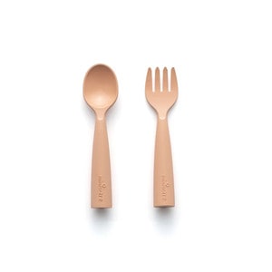 Set de tacamuri bebelusi Miniware My First Cutlery Toffee, 100% materiale naturale biodegradabile, bej