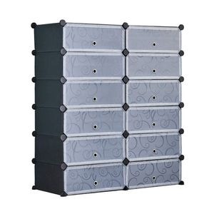 Dulap tip pantofar modular din plastic, cu compartiment de 45,5x17x36 cm, negru