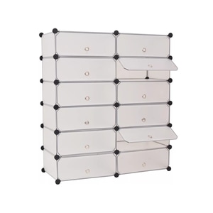 Dulap tip pantofar modular din plastic, cu compartiment de 45,5x17x36 cm, alb