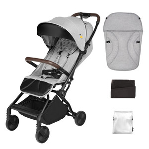 Carucior sport pliabil Skiddou Espoo+ Normandic Dream, ultracompact pentru calatorii, gri