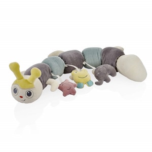 Protectie laterala multifunctionala cu jucarii din plus BabyJem Caterpilar (Culoare: Verde)