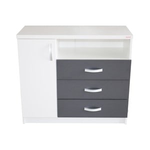 Comoda dormitor Milano, PAL, 100 x 43.8 x 85.6 cm, alb-gri