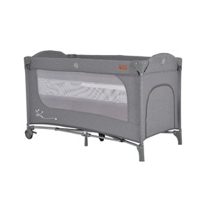 Patut pliabil cu doua niveluri de inaltime si inele ajutatoare Cangaroo Skyglow 2, 120x60 cm, Gri