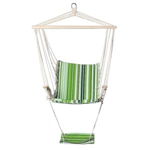 Hamac tip leagan, PROCART, single, 100x48 cm, suport pentru picioare, bara lemn