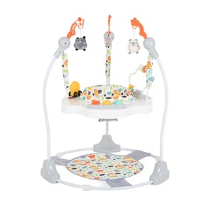 Saritor cu scaun rotativ si jucarie muzicala Moni Magic Fun Jumper, ajustabil pe inaltime, 6 luni+, Gray