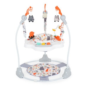 Saritor cu scaun rotativ si jucarie muzicala Moni Magic Fun Jumper, ajustabil pe inaltime, 6 luni+, Multicolor