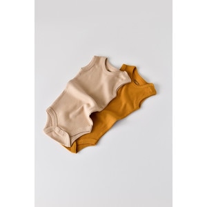 Set de 2 body-uri fara maneci, bumbac organic si modal