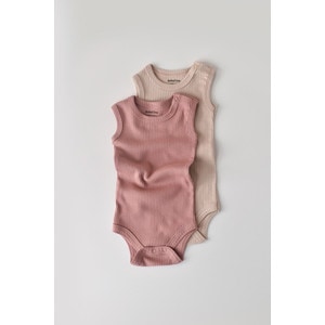 Set de 2 body-uri fara maneci, bumbac organic si modal