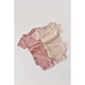 Set de 2 body-uri cu maneca scurta, bumbac organic si modal