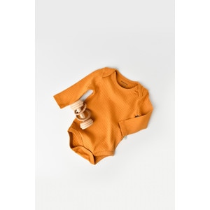 Body bebe unisex cu maneca lunga, 95% bumbac organic cu 5% elastan
