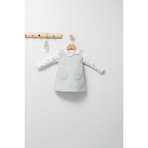 Set cu sarafan si body pentru bebelusi Paris Love Tongs baby, marime 12-18 luni, verde deschis
