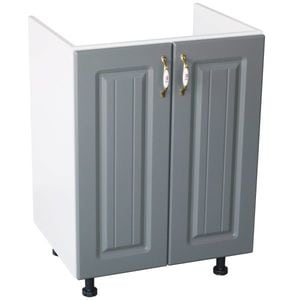 Dulap bucatarie Zebra, MDF, 80 x 50 x 82 cm, alb-gri