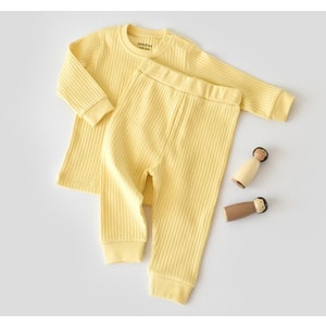Set bluzita cu maneca lunga si panataloni lungi Baby Cosy, bumbac organic si 5% elastan