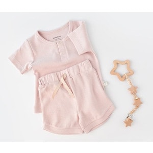 Set tricou cu panataloni scurti Baby Cosy, 100% bumbac organic