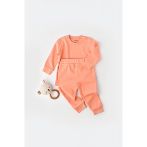 Set bluzita cu maneca lunga si panataloni lungi - bumbac organic 100% - Roz, Baby Cosy (Marime: 18-24 Luni)