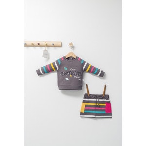 Set 2 piese cu bluzita si fustita pentru fetite Colorful autum Tongs Baby