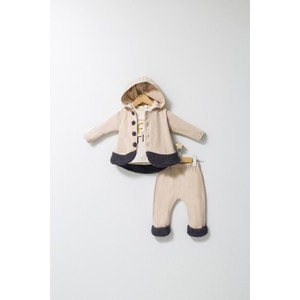 Set 3 piese: pantaloni, bluzita si hainuta cu gluga eleganta pentru bebelusi Fun Penguin Tongs Baby