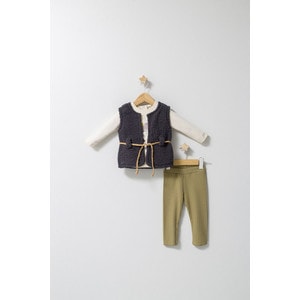 Set 3 piese: pantaloni, bluzita si vestuta eleganta pentru bebelusi Fun Penguin Tongs Baby