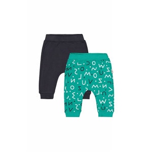 Set de 2 perechi de pantaloni Litere pentru bebelusi, Tongs baby, verde, 6-9 luni
