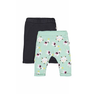 Set de 2 perechi de pantaloni Lame pentru bebelusi, Tongs baby, verde, 6-9 luni