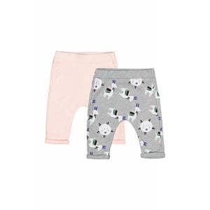 Set de 2 perechi de pantaloni Lame pentru bebelusi, Tongs baby, Gri, 6-9 luni