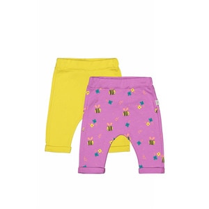 Set de 2 perechi de pantaloni Albinute pentru bebelusi, Tongs baby, 12-18 luni, mov/galben